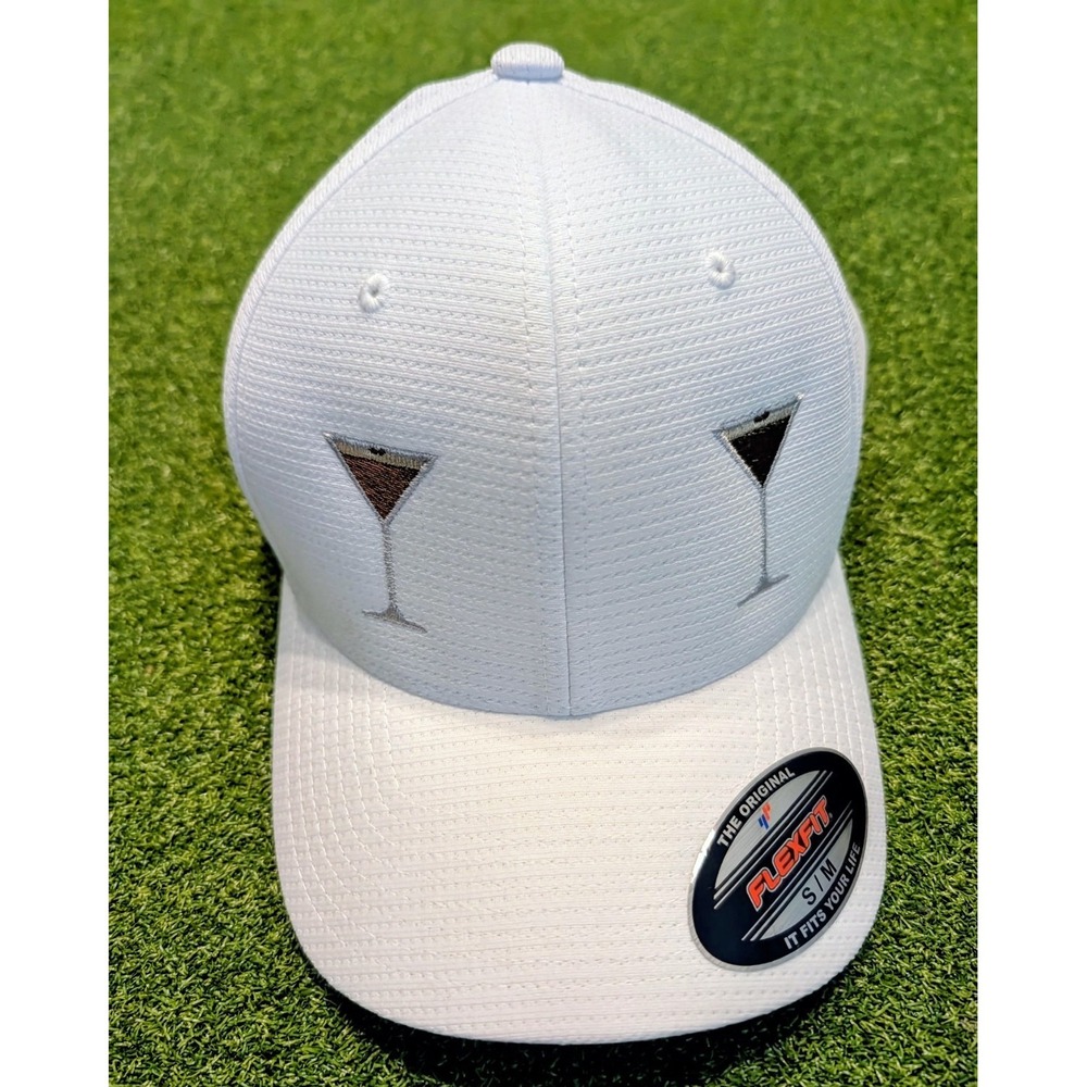 Travis Mathew Men's White Double Expresso Cap Flexback‎ Flexfit Size S/M